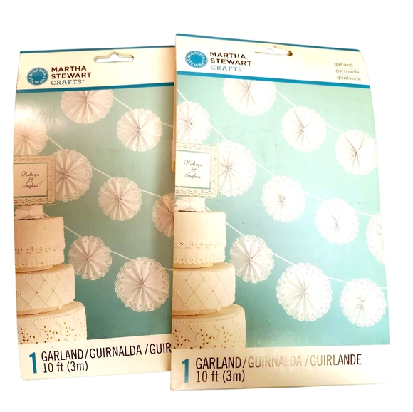 Martha Stewart Doily Lace Garlands Set of 2 NEW - Picture 2 of 5